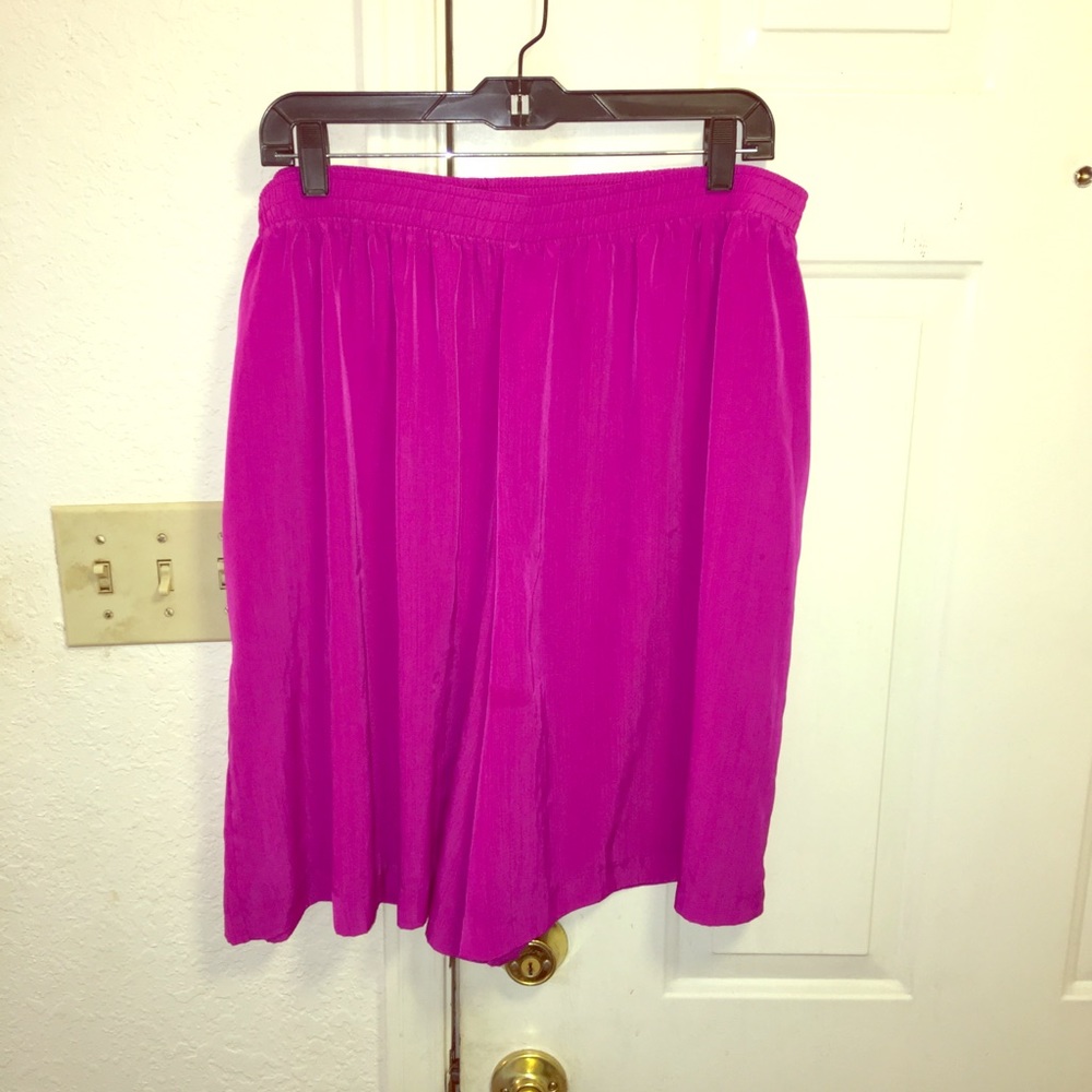 Fushia Split Skirt with pockets